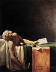 "Marat exhalando su último suspiro" de Jacques_Louis David.